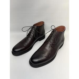 Quiet Luxury 10.5 Brown Leather Cap Toe Ankle Boots Vintage Foundry Co Men’s